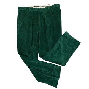 Peter Christian MT08 Mens Green Corduroy Pants W39 L28 100 Cotton Dress Trousers